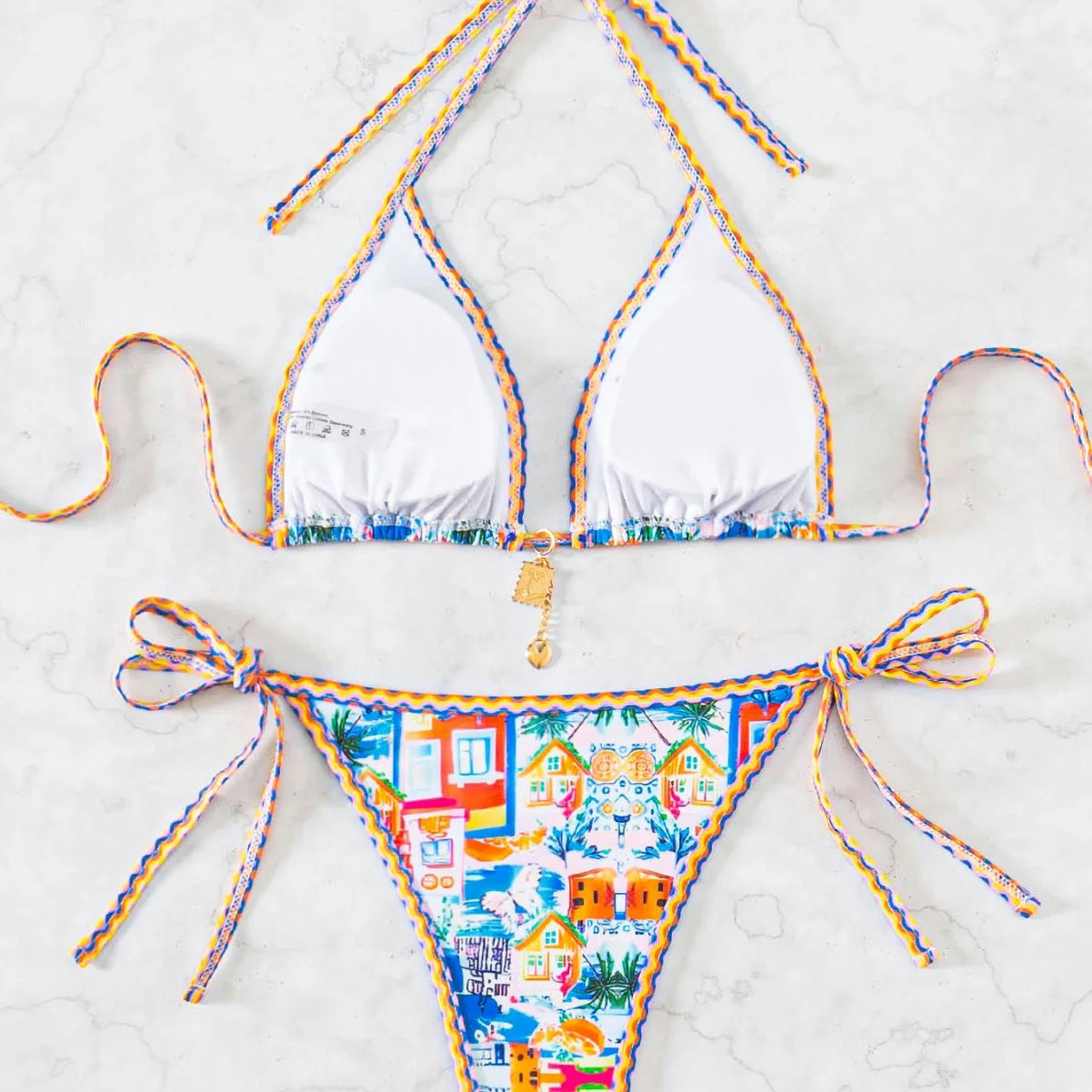 Floral Triangle Bikini Set