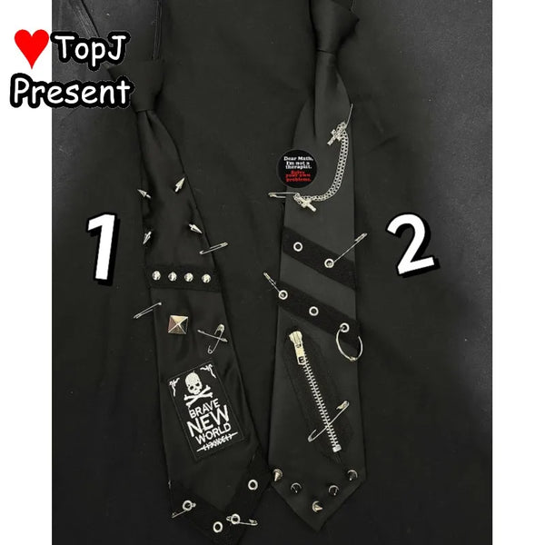 Gothic Skull Chain Tie