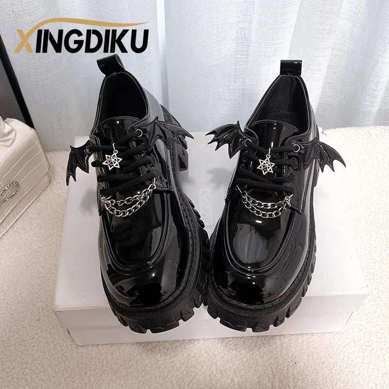 Gothic Bat Wing Platform Shoes
